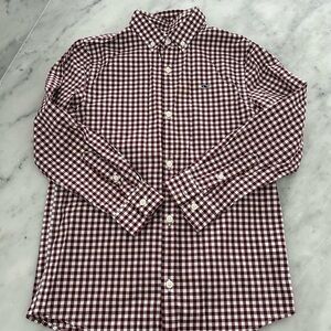 Boy’s Vineyard Vines Burgundy/ Maroon Checkered Button-down shirt size S (8-10)